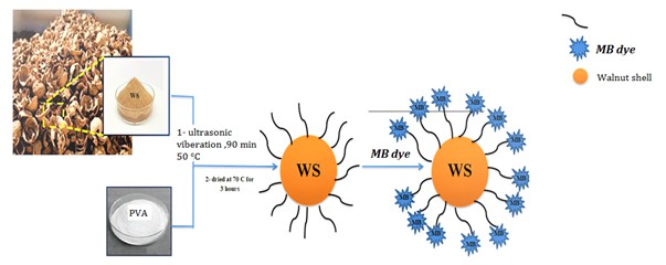 Using PVA@WNS Composite as Adsorbent for Methylene Blue Dye from Aqueous Solutions 